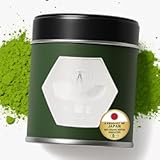 KANEMATSU Ceremonial Grade Matcha Powder 1.76oz Tin, Japanese JAS Certified Organic, Antioxidant Rich with Caffeine & L-Theanine for Focus & Relaxation, Kosher Non-GMO Green Tea (1.76oz)