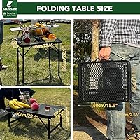 Vista 4 de Mesa plegable de picnic para parrilla, mesa de camping al aire libre con bolsa de malla portátil, compacta y plegable para fácil almacenamiento
