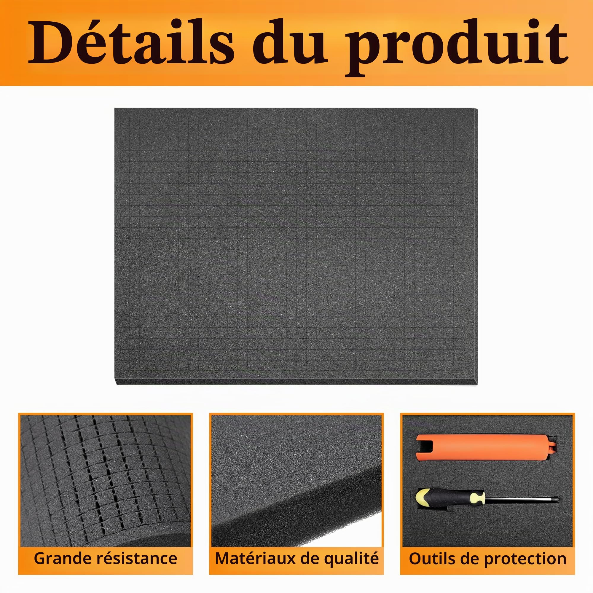 Mousse Predecoupee Cube - 4 pièces 400 x 300 x 25 mm / 4 pièces 400 x 300 x 10 mm