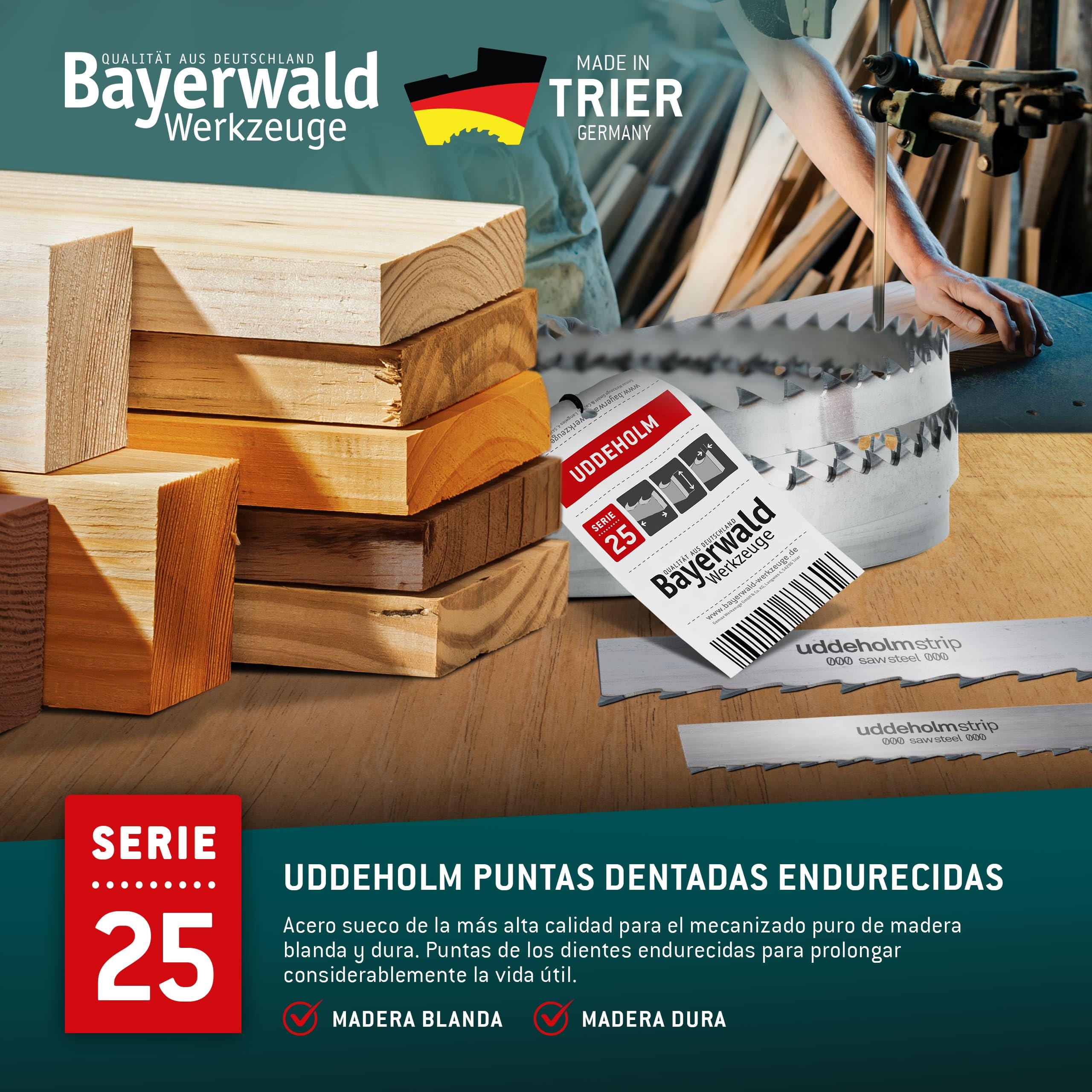 Bayerwald Uddeholm - Hoja de sierra de cinta (2240 x 10 x 0,6 x 6 mm, para todo tipo de madera/cinta de sierra, apta para Elektra Beckum, etc.).