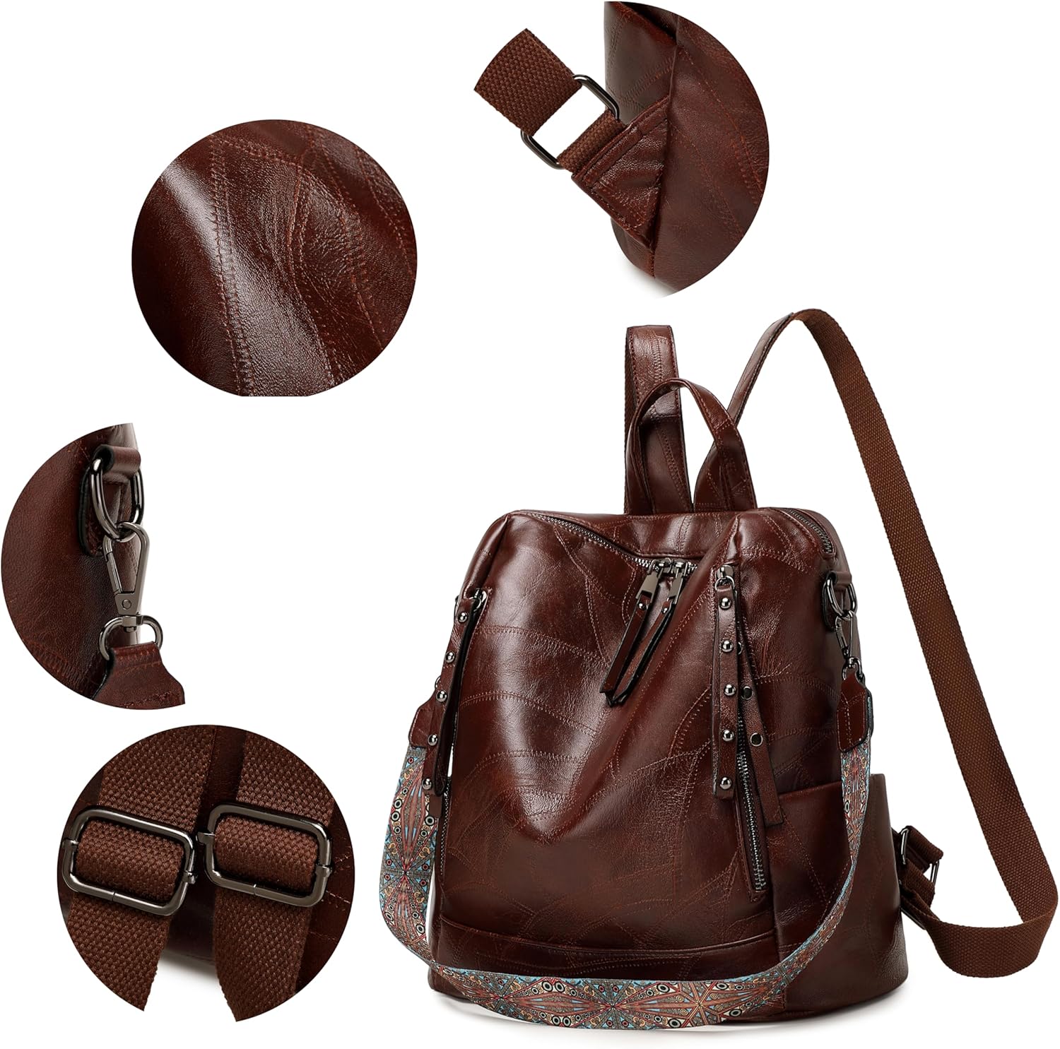 sqlp Fashion Backpack Purse for Women Vegan Leather Travel Back Pack Womens Designer Shoulder Bags - Image 4