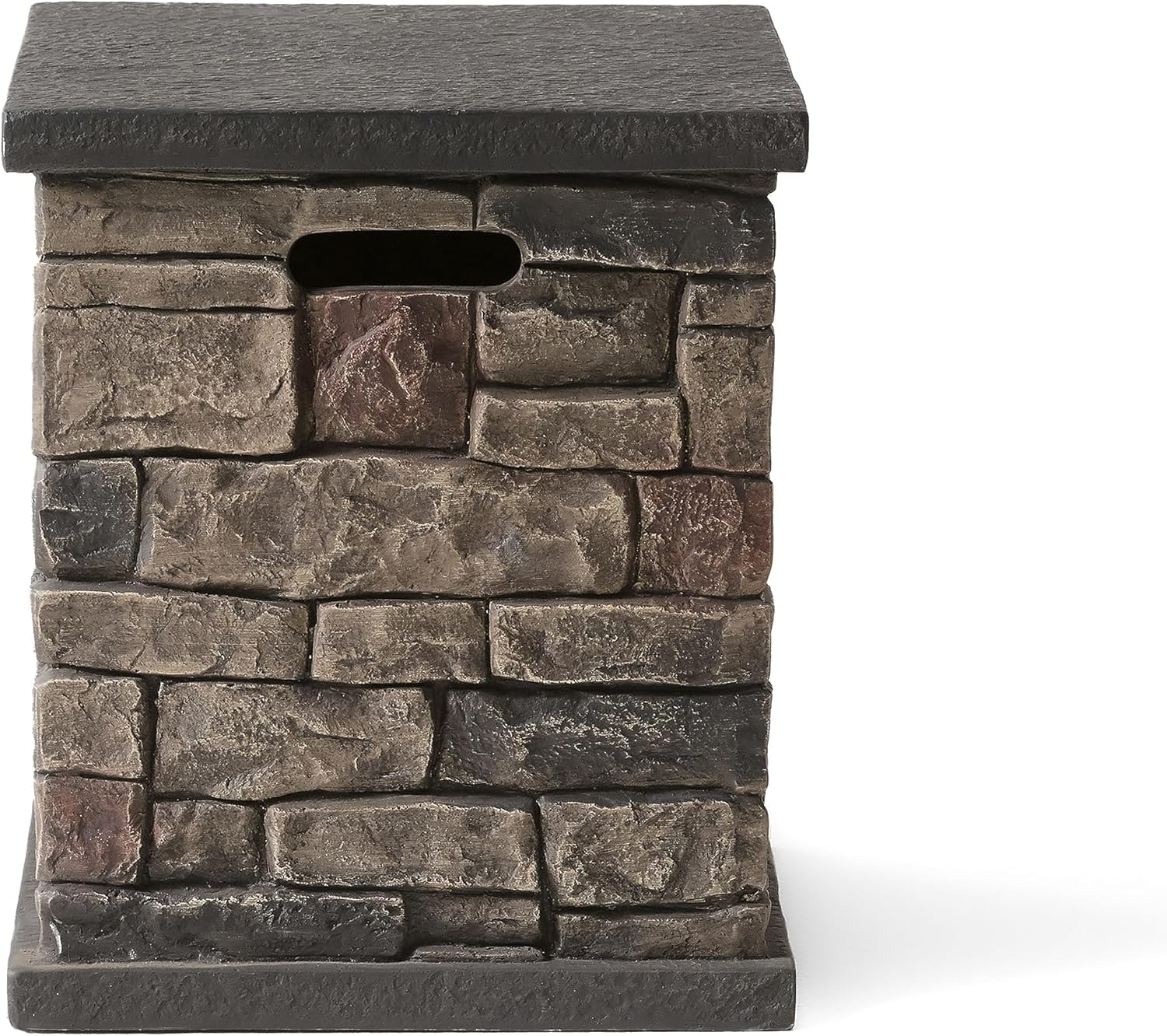 16.25x16.25x19.75in Propane Tank Holder with Modern Transitional Style Faux Stone Concrete Lightweight Finish Multi-Functional No Assembly High Weight Capacity and Durable