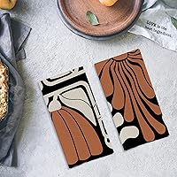 Vista 4 de Black and White Floral Kitchen Towels, Retro 70s Groovy Hand Towels for Bathroom Decor, Modern Minimalist Botanical Dish Tea Towels for Kitchen