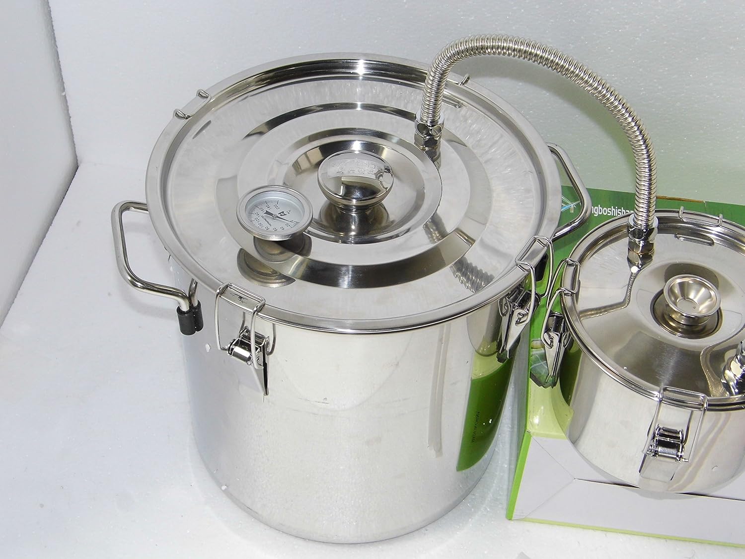 3 Pots 5 Gal Stainless Steel Water Alcohol Distiller Copper Tube 18L Boiler Home Wine Making Kit