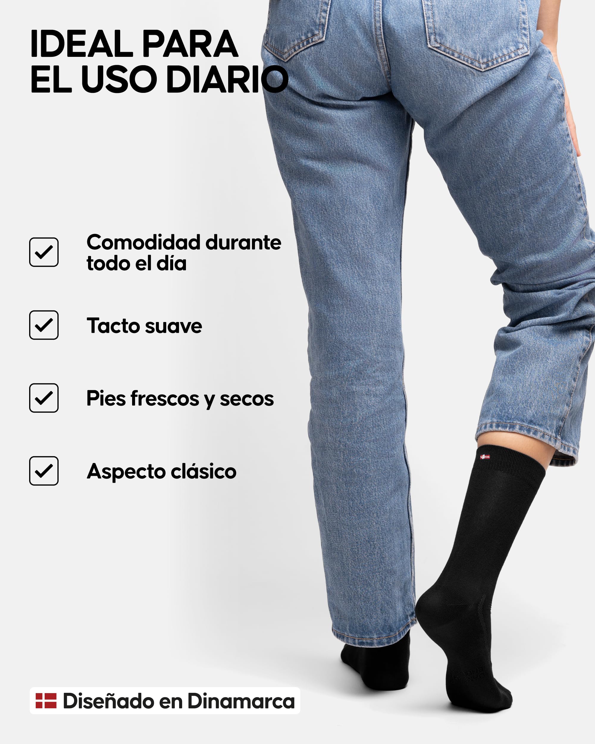 DANISH ENDURANCE Calcetines de Algodón Orgánico, Suaves, Transpirables, Hombre y Mujer, 3 Pack