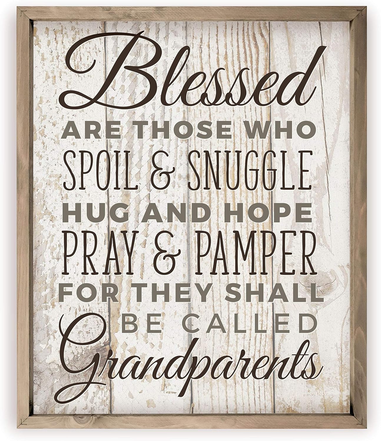 Blessed Are Those Who Spoil And Snuggle Grandparents Wall Decor Sign (12x15 Framed)