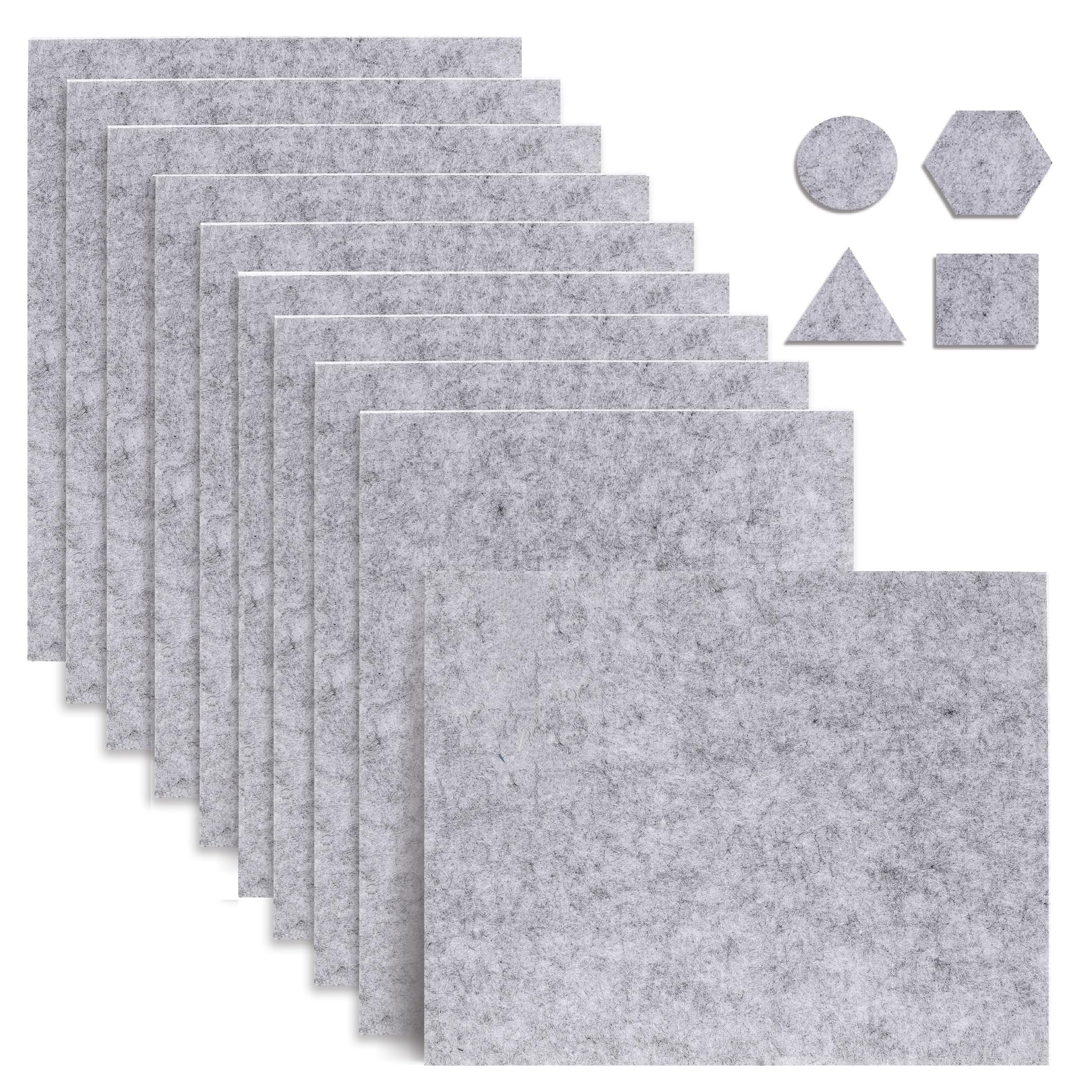 TranRantic 10Pcs Felt Furniture Pads, (16×20cm, 4mm) Floor Protectors for Furniture Legs, Self-Adhesive Felt Pads for Furniture Feet, Arbitrary Cutting, Chair Pad Protectors for Table Bed Leg (Grey)