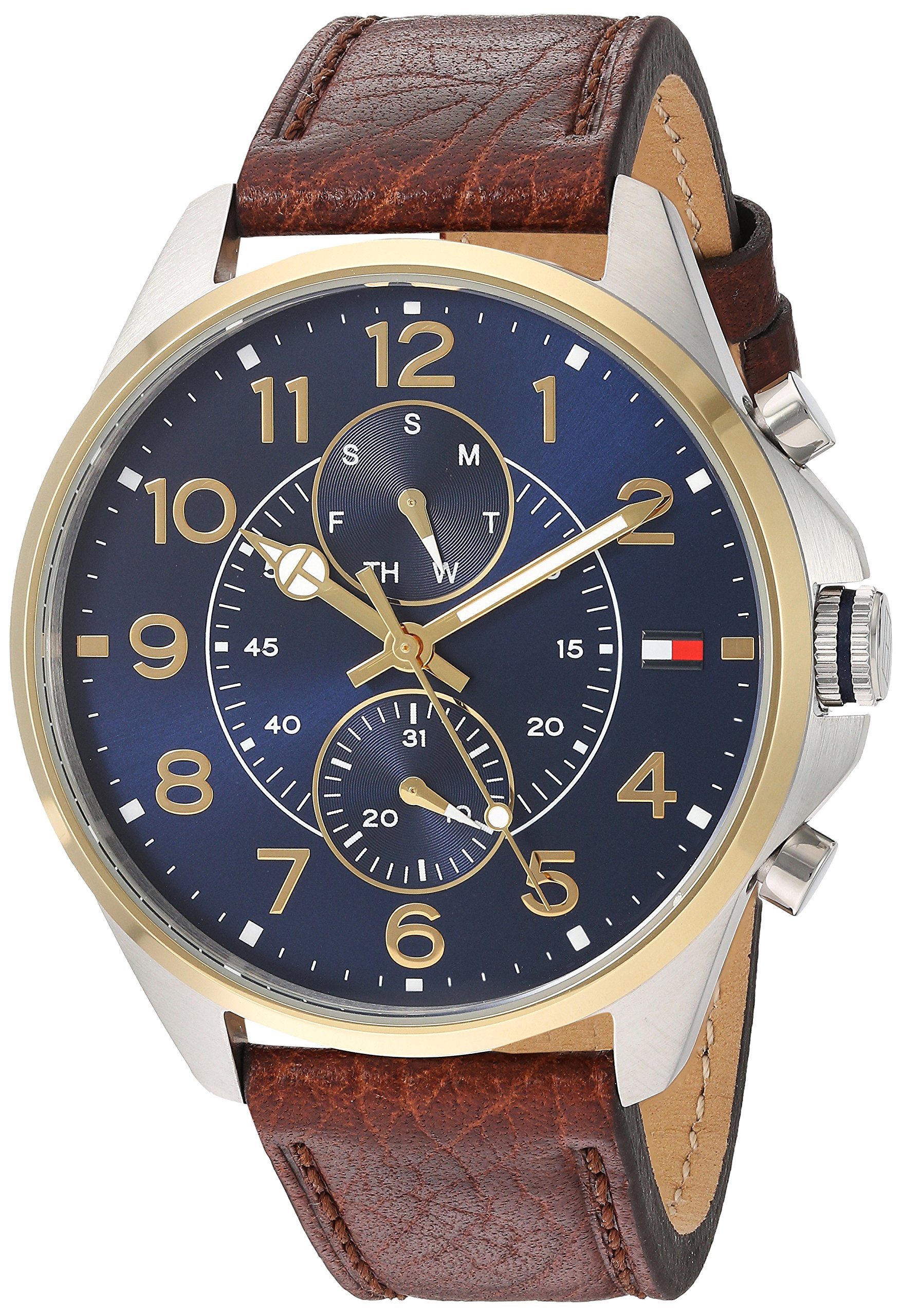 Tommy HilfigerMen's Blue Dial Leather Band Watch - 1791275, One Size
