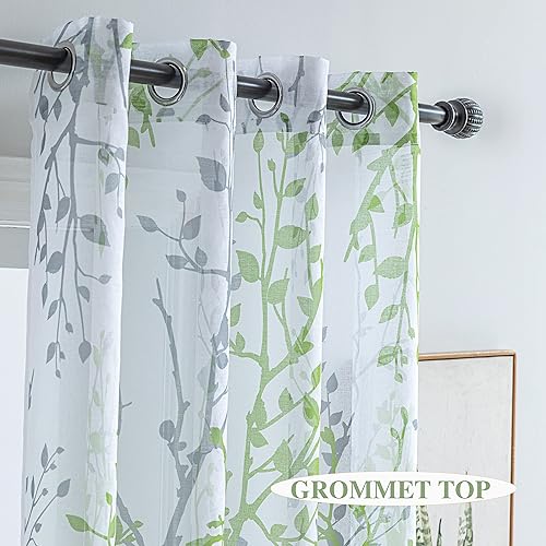 Miniatura 2 de Luvyohmee Cortinas semitraslúcidas para dormitorio, cortinas verde salvia de 84 pulgadas de largo para sala de estar, cortinas texturizadas de lino