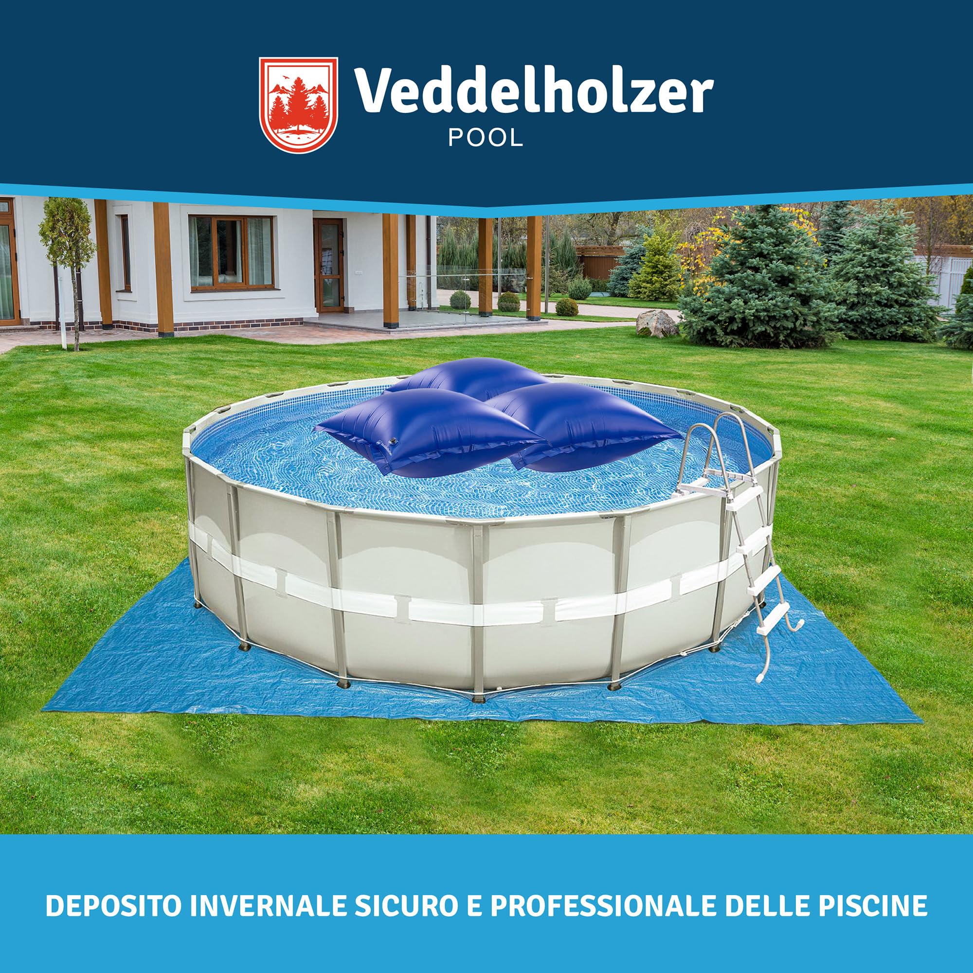 Cuscino Gonfiabile Per Sollevamento Telo Di Copertura Piscina Diametro Cm 80 X H 55 Con 2 Passacorda Alta Qualita Made In Italy - Foto 12