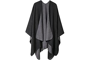 Women's Chic Color Block Shawl Poncho