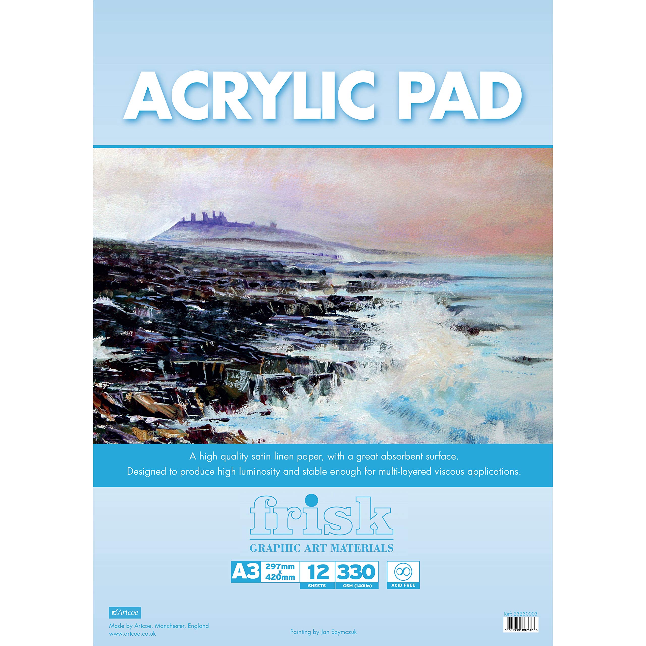 Frisk 23230003 Acrylic Paper Pad A3, White