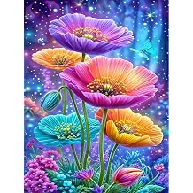 GXGLLPZBY 5D DIY Diamond Art Kits for Beginners,Dream Colorful Flower Diamond Painting Kits for Adult,Relaxing Full Drill Paint by Diamonds Dot Gem Art Painting Kits,for Home Wall Decor 11.8X15.8inch