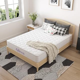 NapQueen 8 Inch Full Size Medium Firm Innerspring Memory Foam Mattress - Bed in a Box, CertiPUR-US Certified, No Box Spring Needed