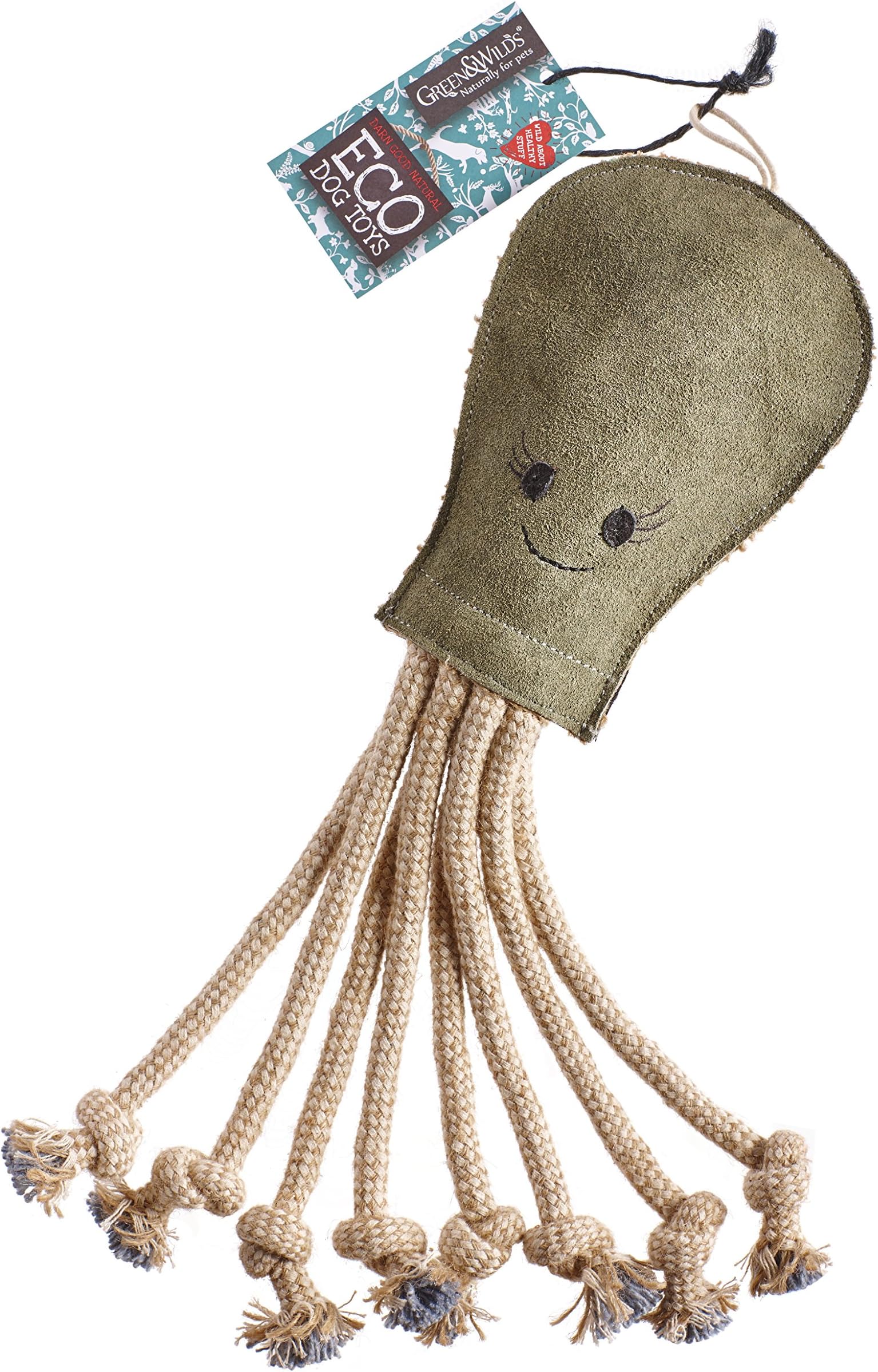 SATOHA Green&Wilds Olive the Octopus Eco Toy for Dogs 40x13cm