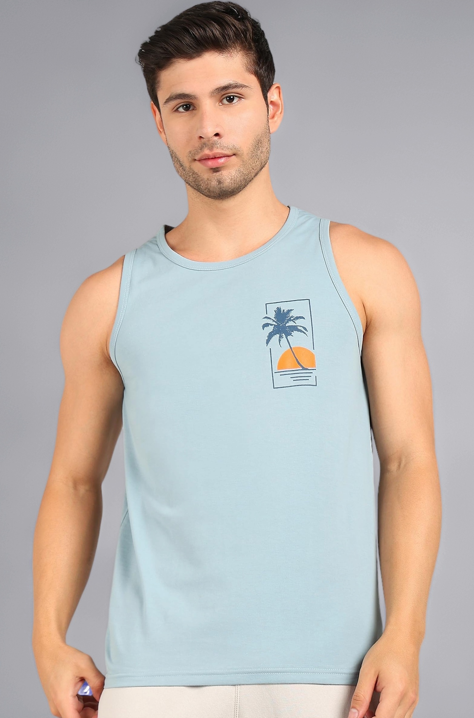 Alan Jones Clothing Men's Cotton Sleeveless Regular Fit T-Shirt