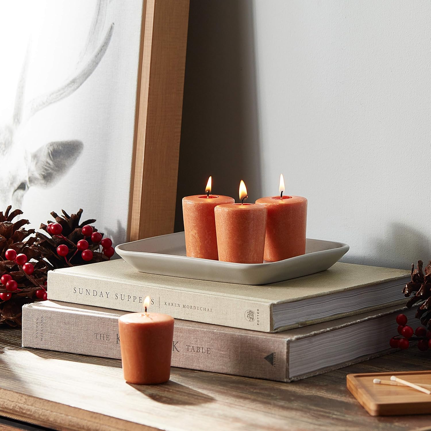 Root Candles Fall Scented Votive Candles Beeswax Blend Premium Handcrafted 20-Hour Votives, 18-Count, Mulled Cider