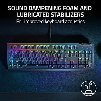 Razer BlackWidow V4 X - Mechanical Gaming Keyboard: Yellow Switches Linear & Silent - 6 Dedicated Macro Keys - Chroma RGB - Doubleshot ABS Keycaps - Media Controls - Sound Dampening & Stabilizers