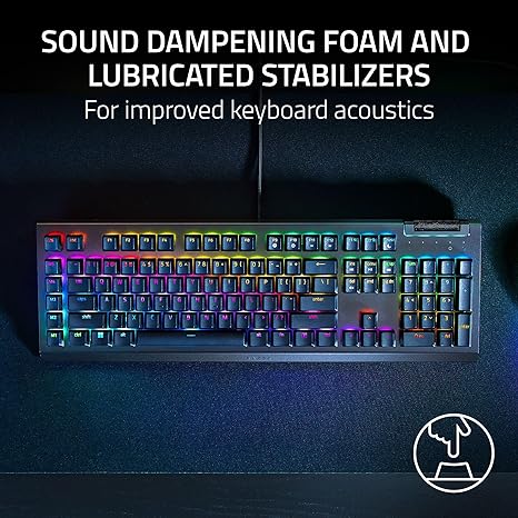 Razer BlackWidow V4 X Mechanical Gaming Keyboard: Yellow Switches Linear & Silent - 6 Macro Keys - Chroma RGB - Doubleshot ABS Keycaps - Roller & Media Keys - Snap Tap