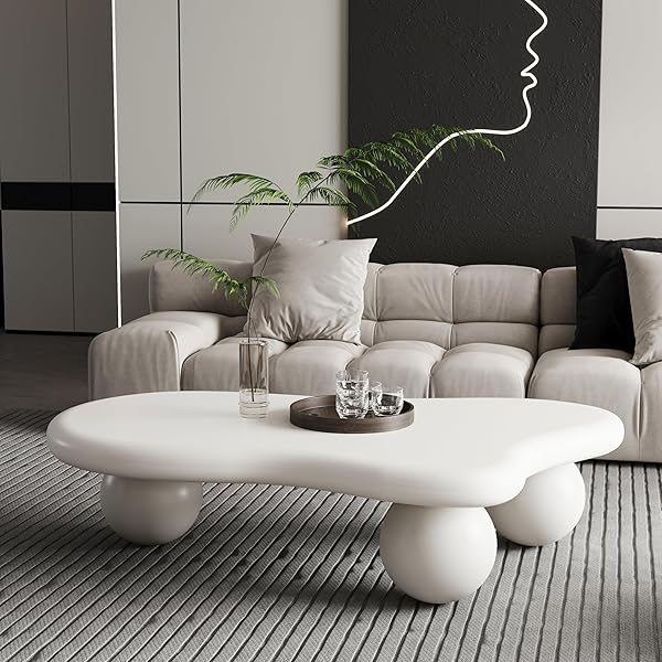 Minimalist Cloud Table with Ball Legs