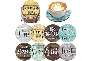 8 Piece Christian Bible Verse Diamond Art Coasters
