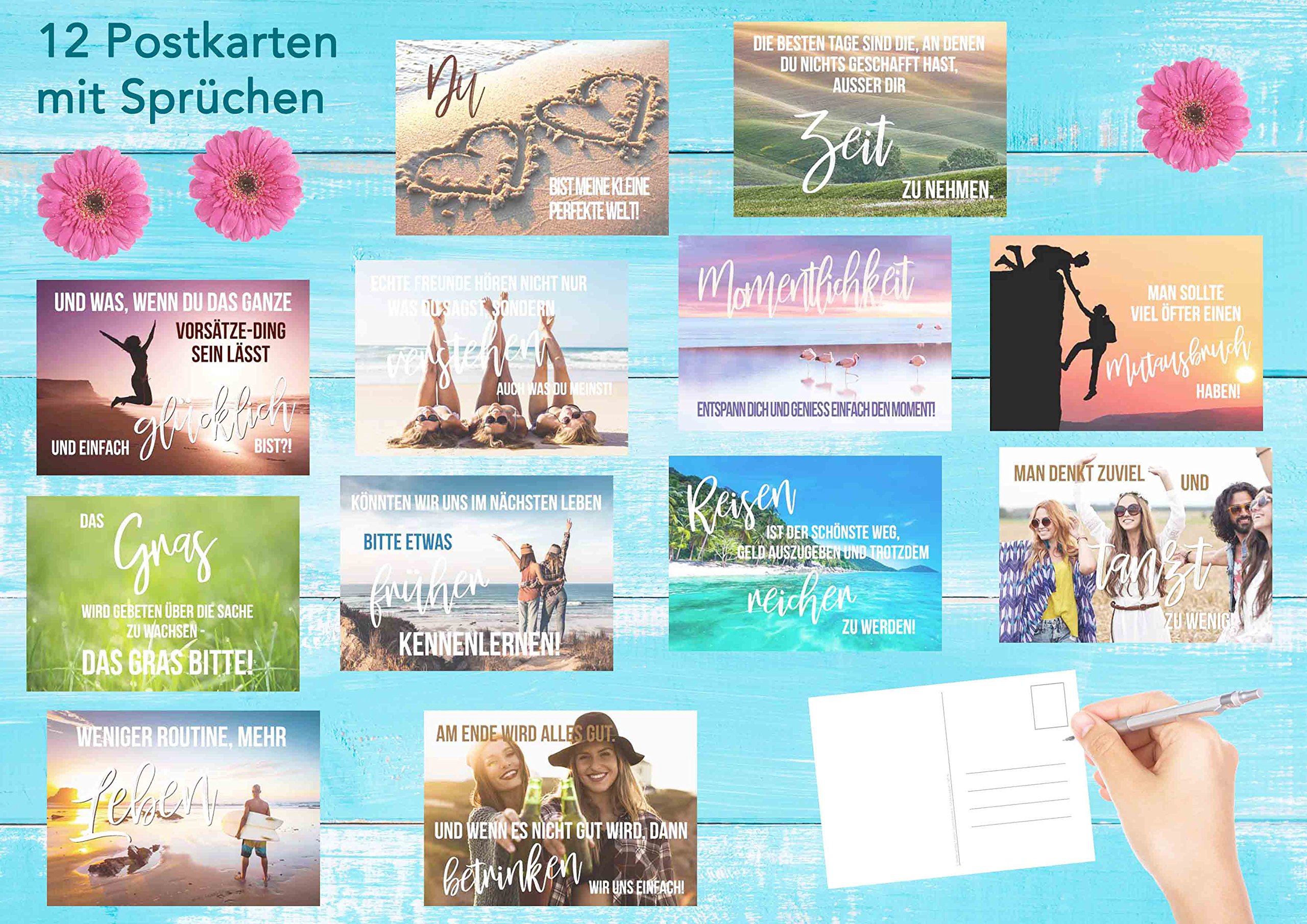 48er Set Postkarten Mit Sprüchen Motiven Zitaten Lebensweisheiten Karten Mit Spruch Für