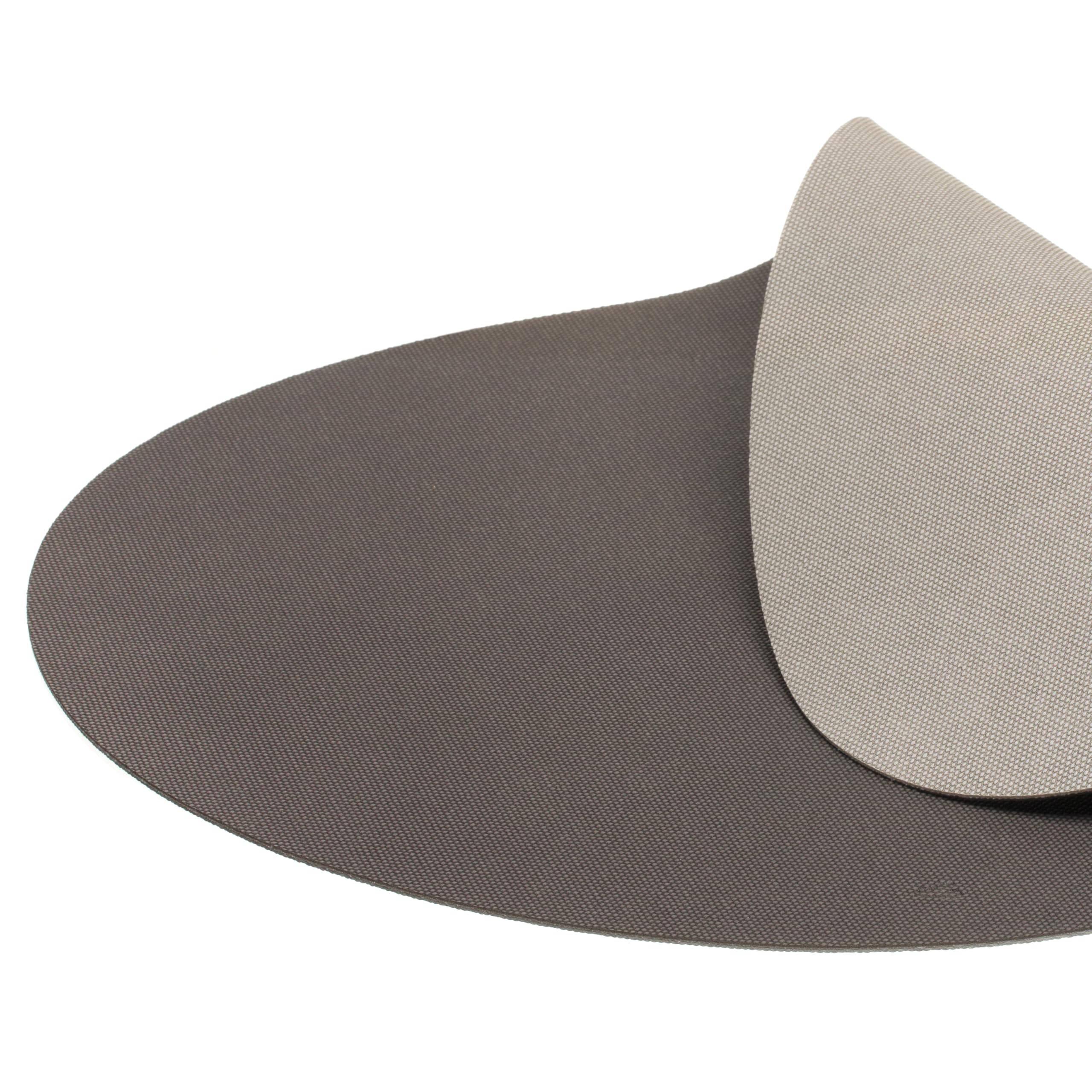 LEONARDO HOME GOCCE 055227 Lot de 4 Sets de Table réversibles Surface Facile d'entretien Durable Antidérapant Élégant Utilisation Flexible pour Tous Les Jours Diamètre 34 cm Gris