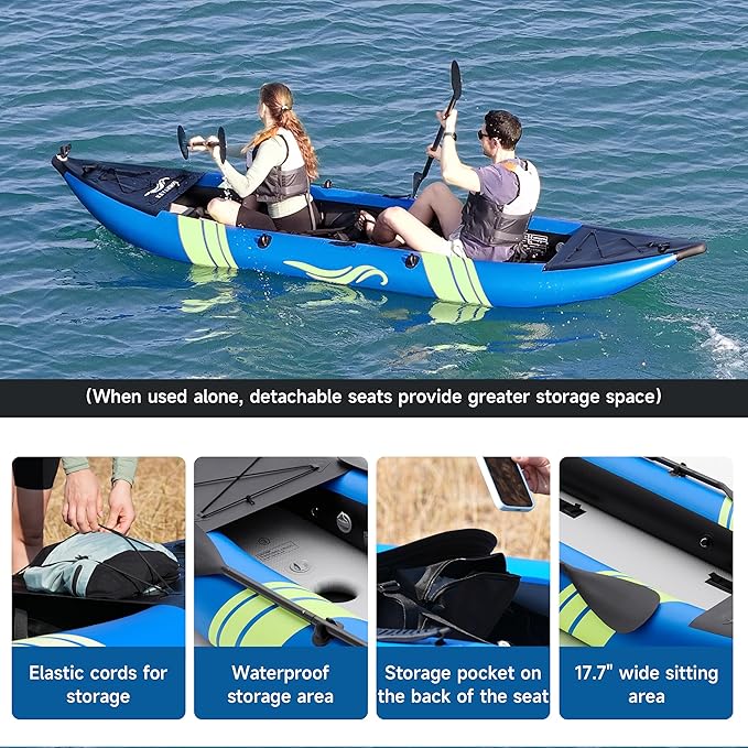 Kayak Inflable Weture 2 Personas 12.5FT 507 LBS Capacidad miniatura 5