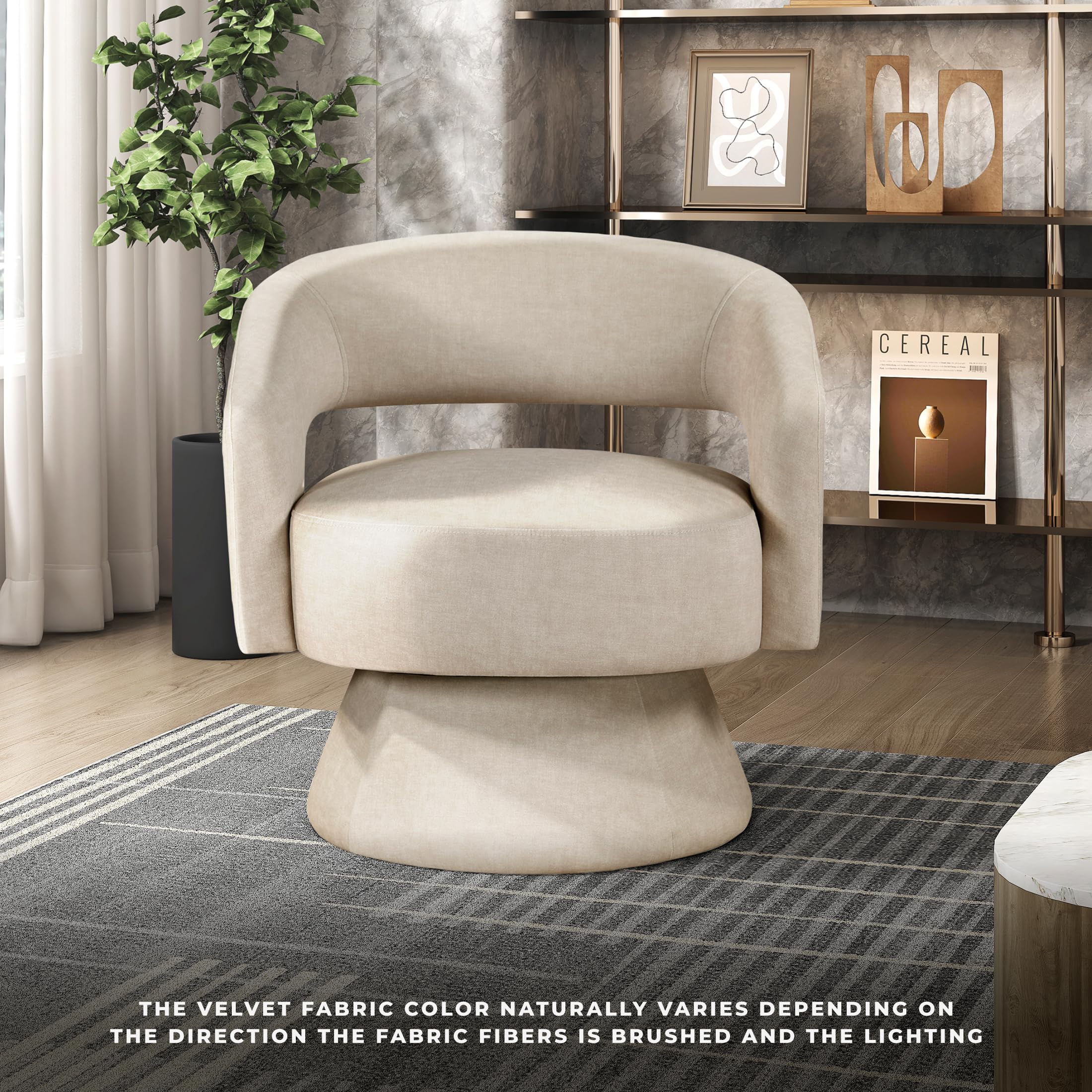 Best Swivel Accent Chair 2026: 5 Top Picks Researched 1 Lexicon 360 Degree Swivel Accent Chair, Modern Comfy Velvet Round Barrel Chair, — product photo