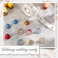 Vista 6 de Laumoi 1000 piezas Abrazos y besos de los nuevos Sr. y Sra. Adhesivos para boda, etiquetas de gotas de chocolate, etiquetas de caramelo de 1.9 cm