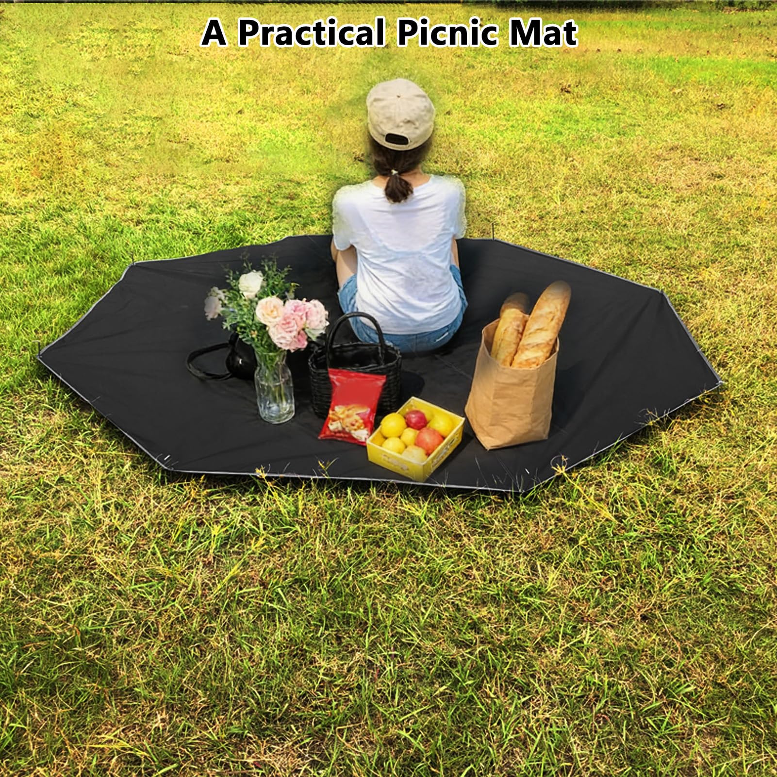 Telo da Campeggio, Tessuto in Nylon Resistente e Impermeabile con Retro Rivestito in Silicone, per Tenda, Parasole, Copertura per Amaca, Tappetino da Spiaggia, Picnic