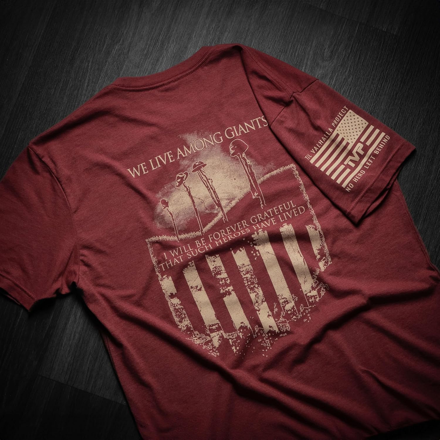 Til Valhalla Project We Live Among Giants Graphic Tee | Veteran Owned & Operated | Proudly Printed in The USA