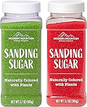 Holiday Sanding Sugar Set - Red & Green Naturally-Colored Decorating Sugars, Premium Quality, Verified Gluten Free, Non-GMO Sourced, No Petroleum Dyes, Christmas Cookie Decorating Kit
