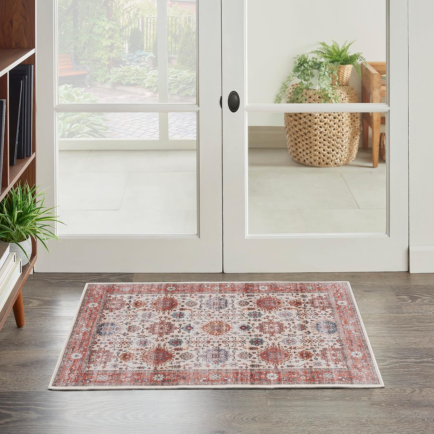 Nourison Home Fulton Beige Multicolor 2' x 3' Area Rug - Easy Clean, Non Shedding, Bed Room, Living Room, Dining Room, Kitchen (2' x 3')