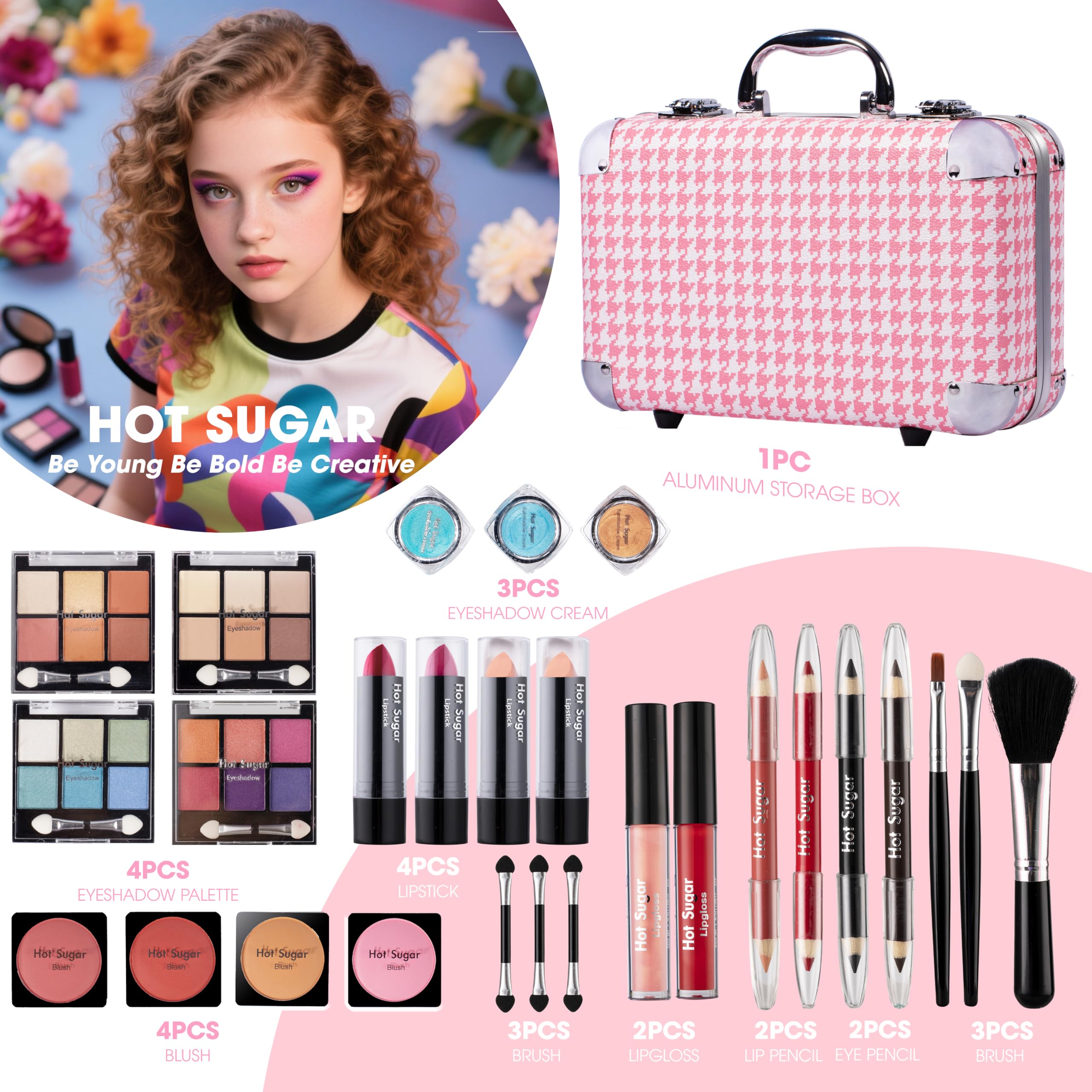 Hot Sugar All-in-One Makeup Set with Case and Applicators