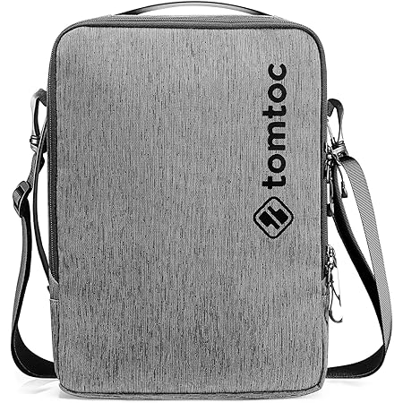 Amazon Tomtoc 360 保護 ショルダーバッグ 13インチ Macbook Air M1 Macbook Pro 13 M1 13 5 Surface Book Surface Laptop 12 9 Ipad Pro対応 耐衝撃 13 3 ノートパソコンケース ノートpcメッセンジャーバッグ 持ち手付き Pc周辺機器収納 撥水加工 グレー