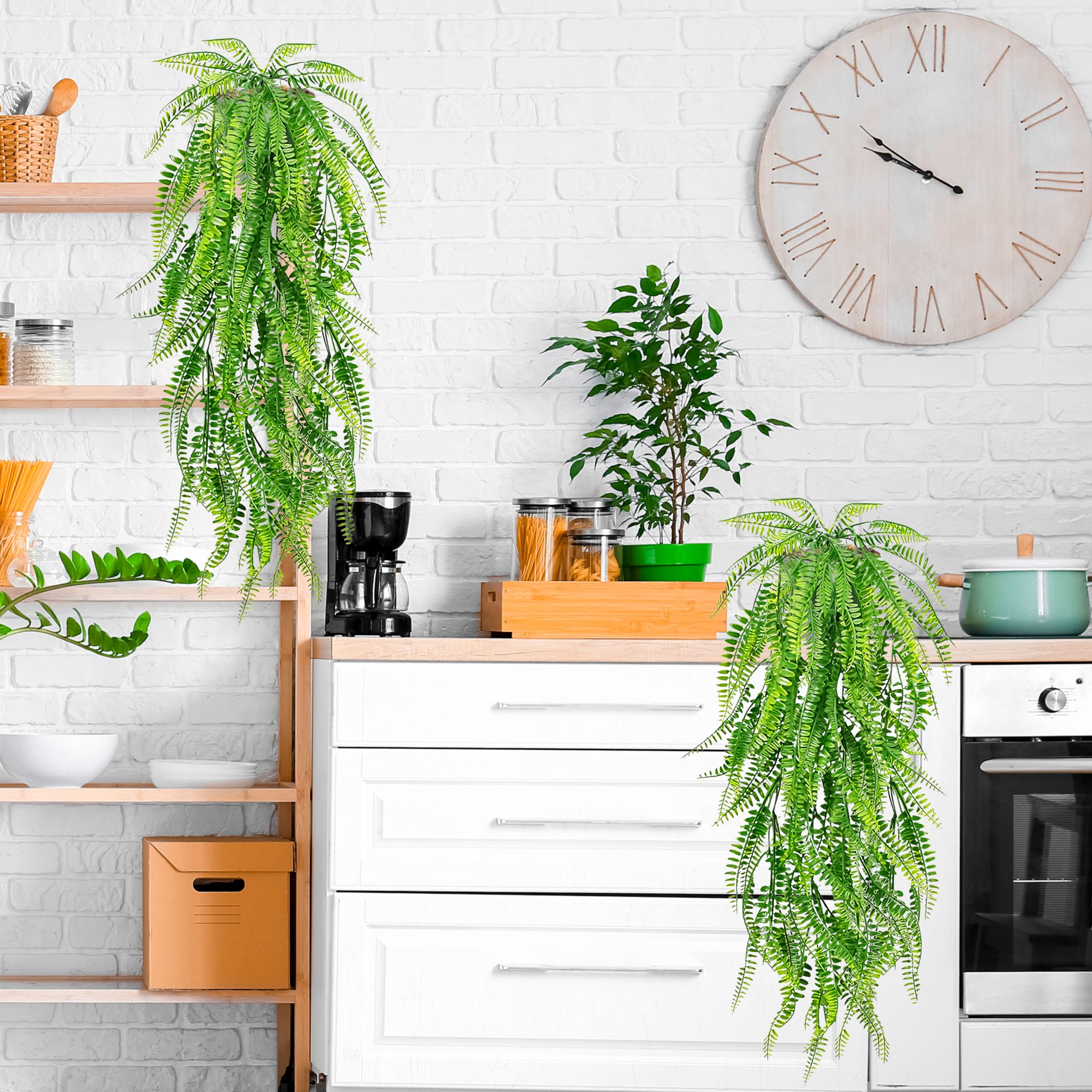 COCOBOO Plante Artificielle à Suspendre Eucalyptus - Pot 9 Cm, 11 Tiges, Décoration Intérieur Extérieur