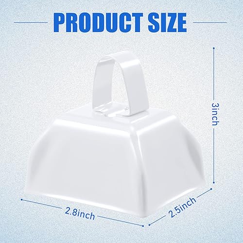 Miniatura 2 de Treela 36 unidades de cencerros de metal con asas, campanas de vaca que hacen ruido para eventos deportivos de 3 pulgadas, cencerro de animación a