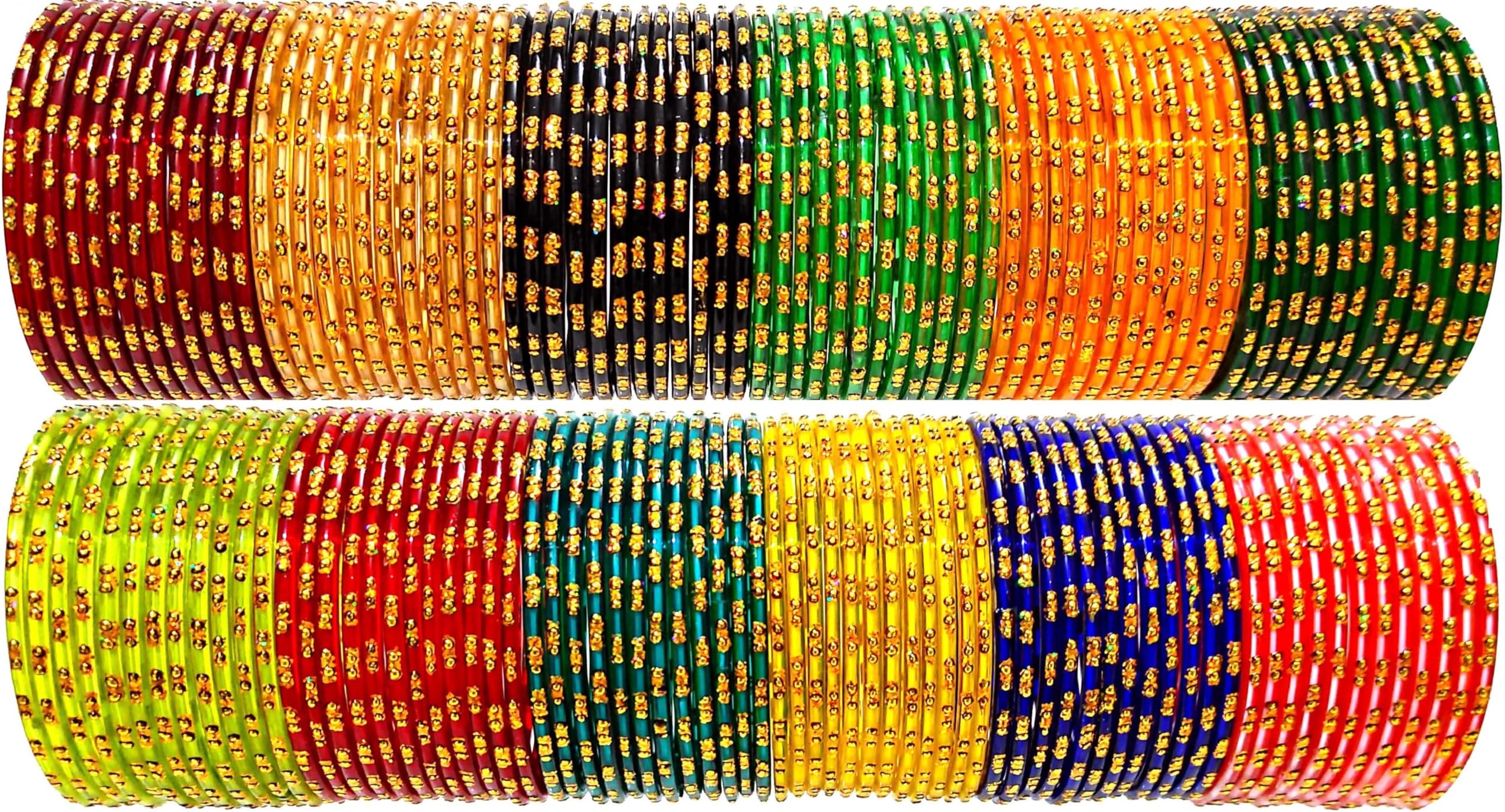 Multicolor traditional Glass bangles chudi set of 144 for womens and girls