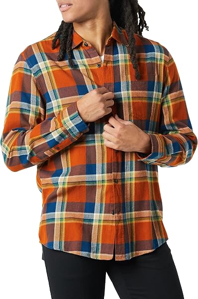 Amazon Essentials Men's Regular Fit Long-Sleeve Flannel Shirt, Soft Brushed…