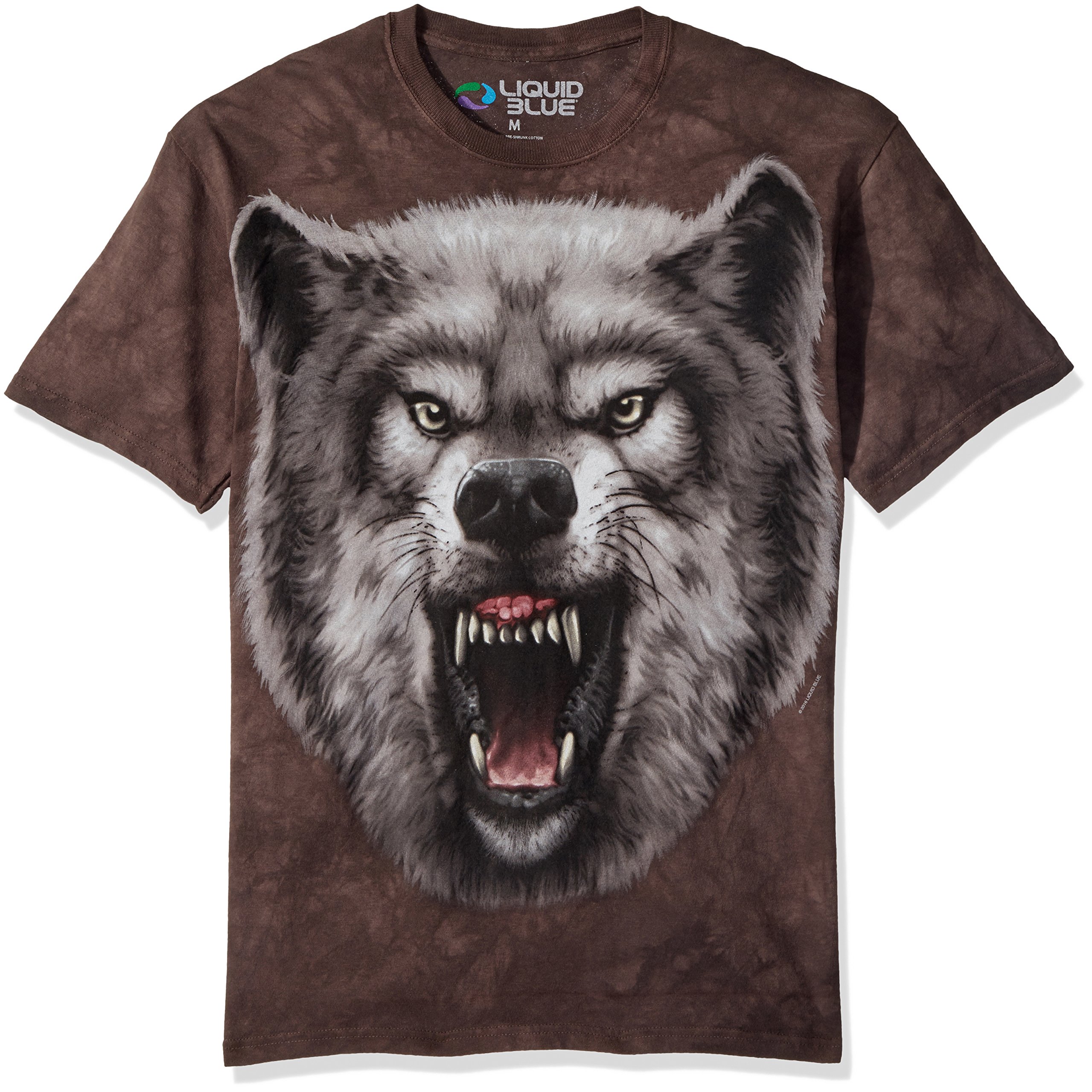 Men's Nature Roaring Wolf Tie Dye Short Sleeve T-Shirt