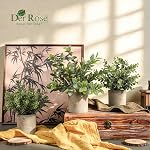 Der Rose 3 Pack Mini Potted Fake Plants Artificial Plastic Eucalyptus Plants for Home Office Desk Farmhouse Room Decor Indoor