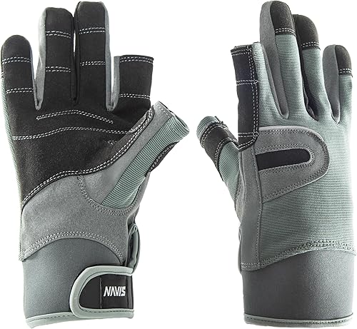 Miniatura 7 de Guantes de vela para hombres y mujeres, remo, barco, pesca, kayak, todos los deportes acuáticos, protección UV perfecta, dedo corto Carbono G05,G01