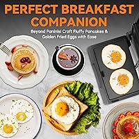 Vista 5 de Baker's Friend Mini Panini Press - Plancha eléctrica para panini, 2 rebanadas de parrilla prensa panini para hacer sándwiches, sandwichera eléctrica