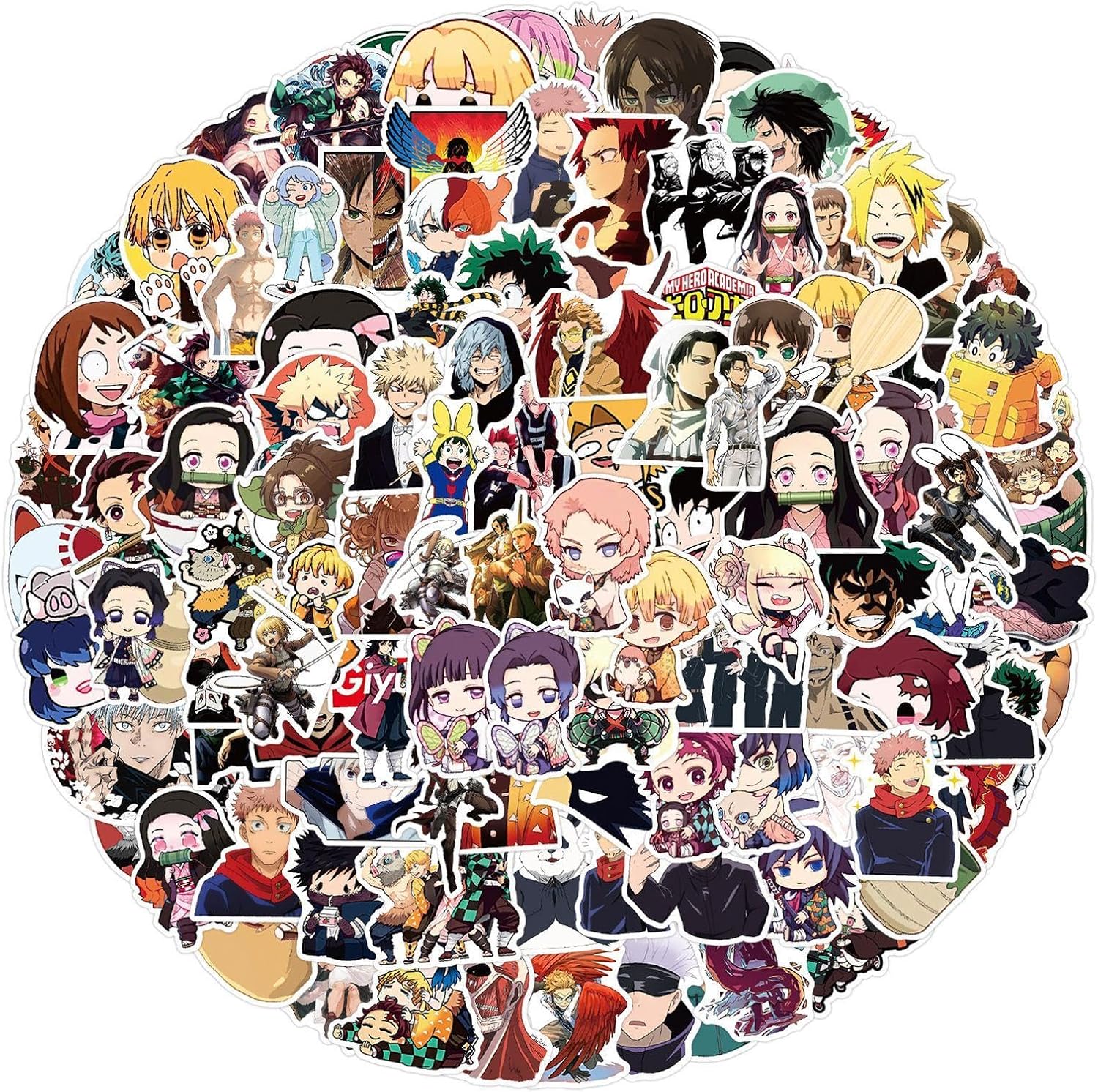 200pcs Cool Classic Anime Mixed Stickers for Teens Water Bottles,Funny Cartoon Vinyl Waterproof Decals for Adults Laptops Bumper Travel Case Journal Scrapbooking