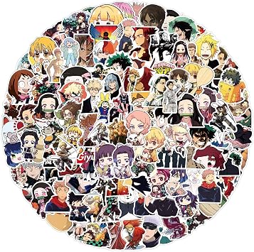 200pcs Cool Classic Anime Mixed Stickers for Teens Water Bottles,Funny Cartoon Vinyl Waterproof Decals for Adults Laptops Bumper Travel Case Journal Scrapbooking