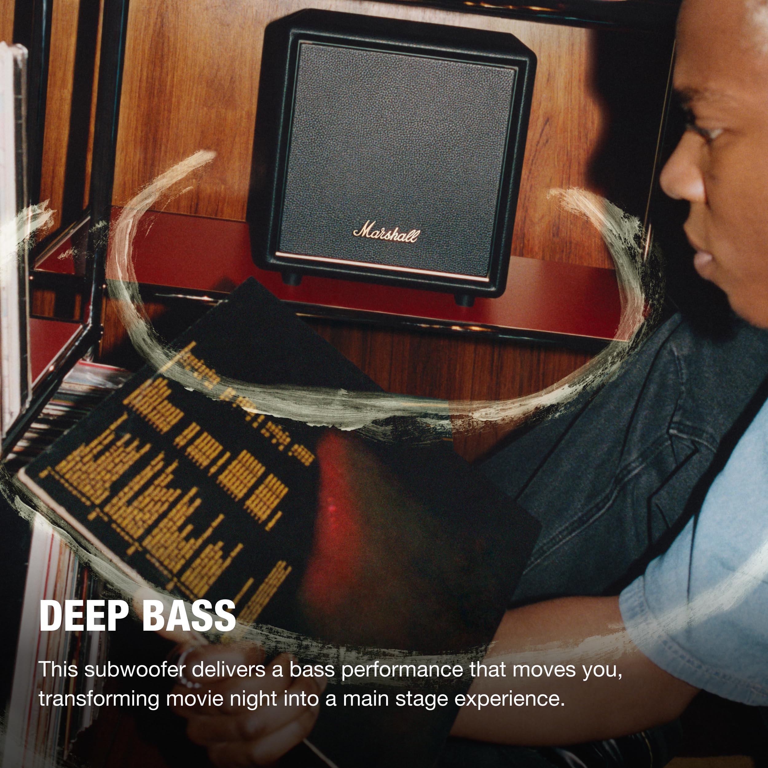 Marshall Heston Sub 200 Subwoofer profondi per TV, film e musica | Connettività Bluetooth LE e RCA mono - Nero