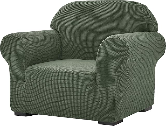 SU SUBRTEX Thickened Stretch Sofa Cover 1 Piece Covers for Living Room Soft Furniture Protector for Kids/Dogs Washable Couch SlipcoversChair Green)
