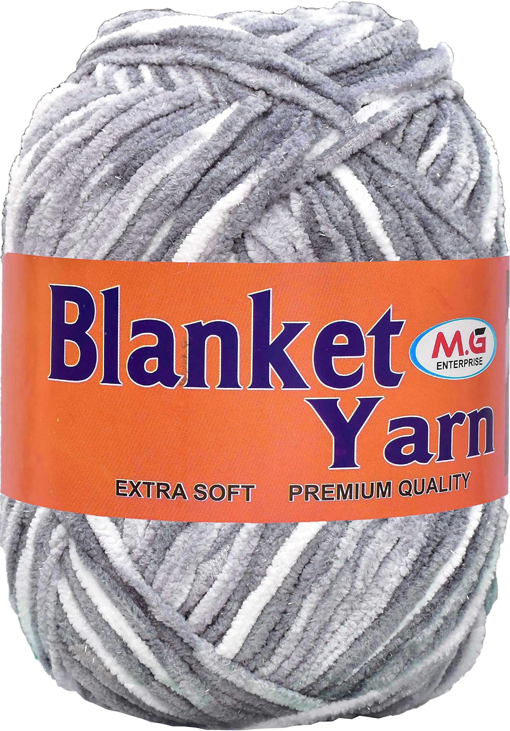 M. G ENTERRPISE Blanket Yarn Multi Grey WL 200 gm Thick Chunky Knitting Wool Yarn. QDA