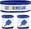 3 Pcs Pickleball Sweatband Set Men Women, Moisture Wicking Sweat Absorbent 2 Wristbands and 1 Headband for Basketball Tennis, Great Gift for Sports